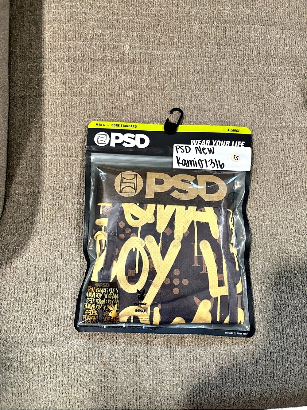 PSD Men's Boxer Briefs Black & Yellow Size XL NWT